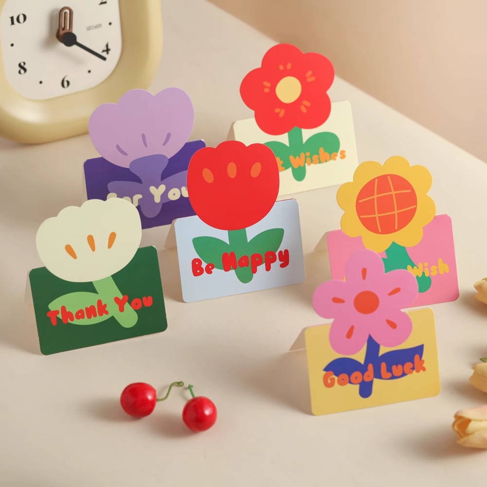 幼儿园毕业季装饰送学生礼物小红花贺卡初中高中花束祝福语录卡片