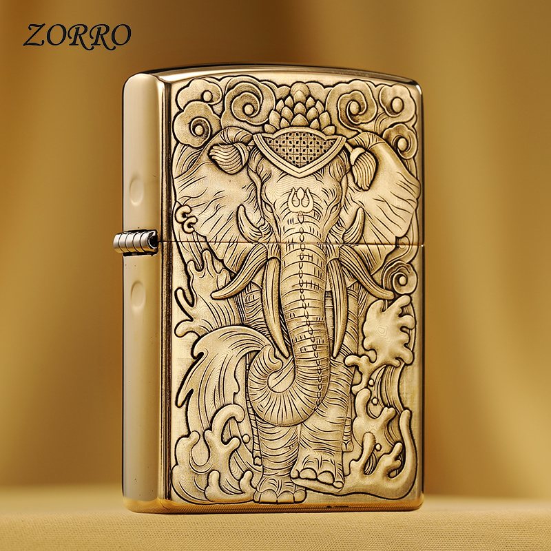 佐罗正品煤油打火机六牙神象送礼