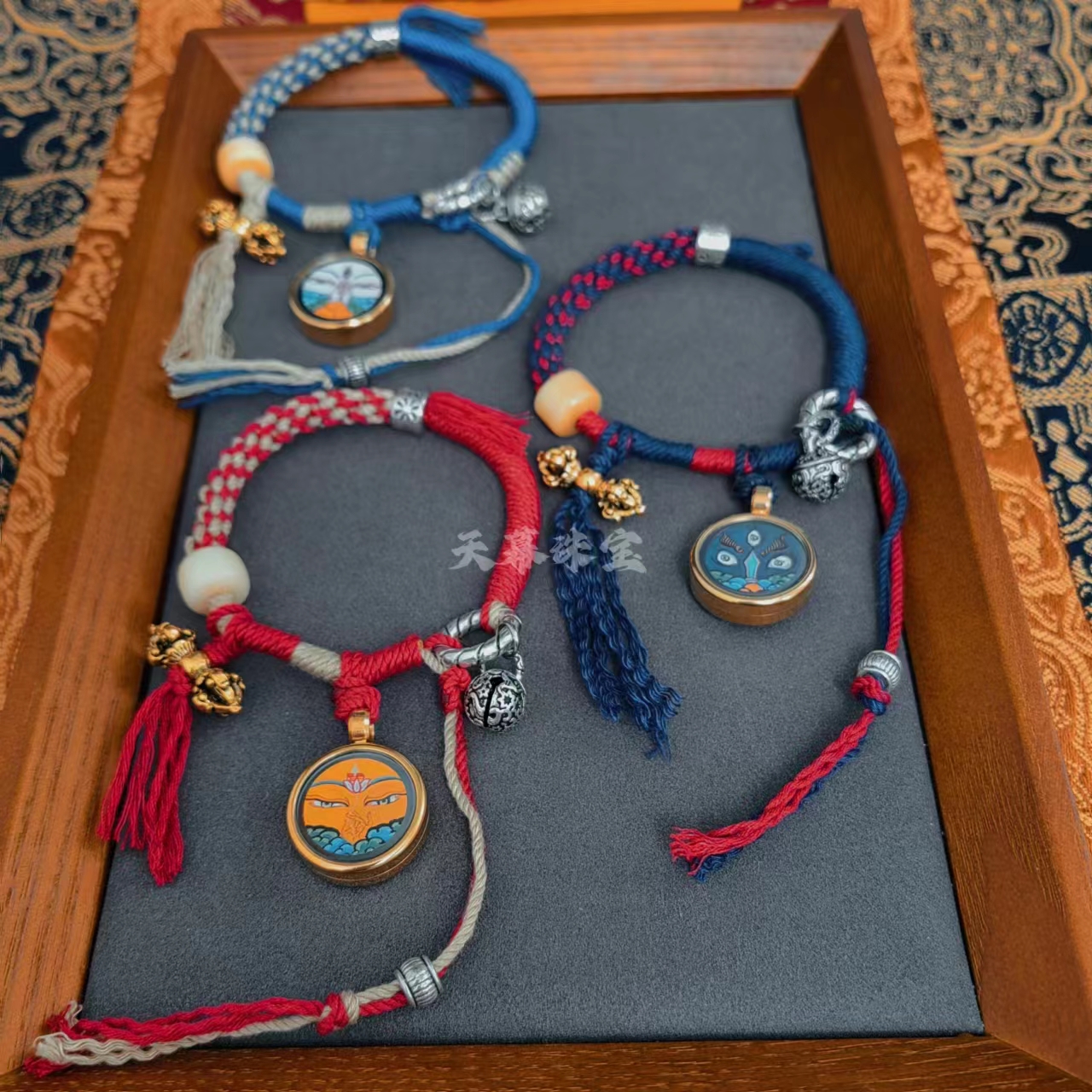 普贤文殊十二生肖本命佛唐卡手绳