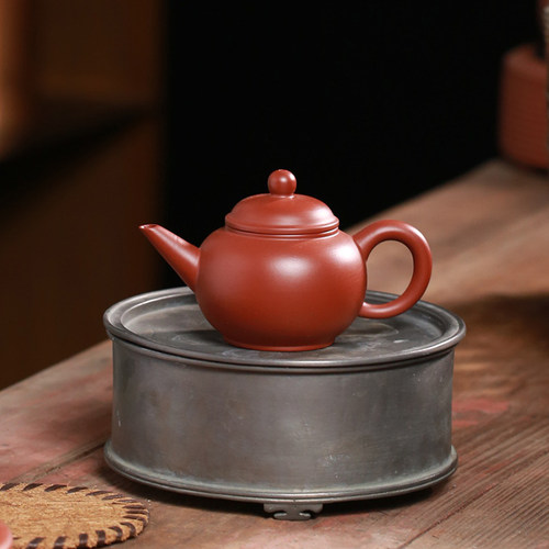 全手拉朱泥壶红泥朱泥泡茶壶小号