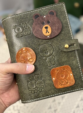 奇葩a6活页手帐本植鞣牛皮破菠萝磨砂皮