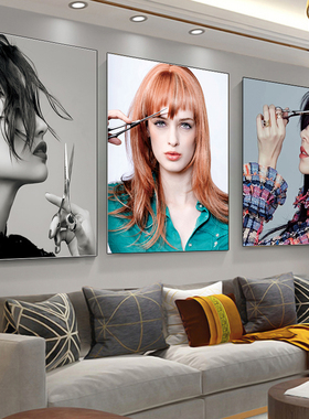 美发店墙纸复古个性图发廊理发店专用壁纸自粘装饰背景墙墙布壁画