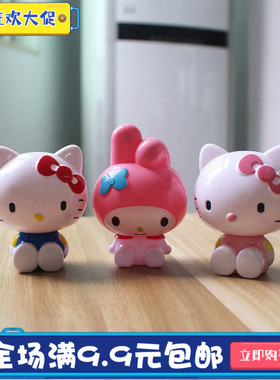 hellokt塑料款kt凯迪猫咪蛋糕摆件儿童宝宝生日快乐派对装饰配件