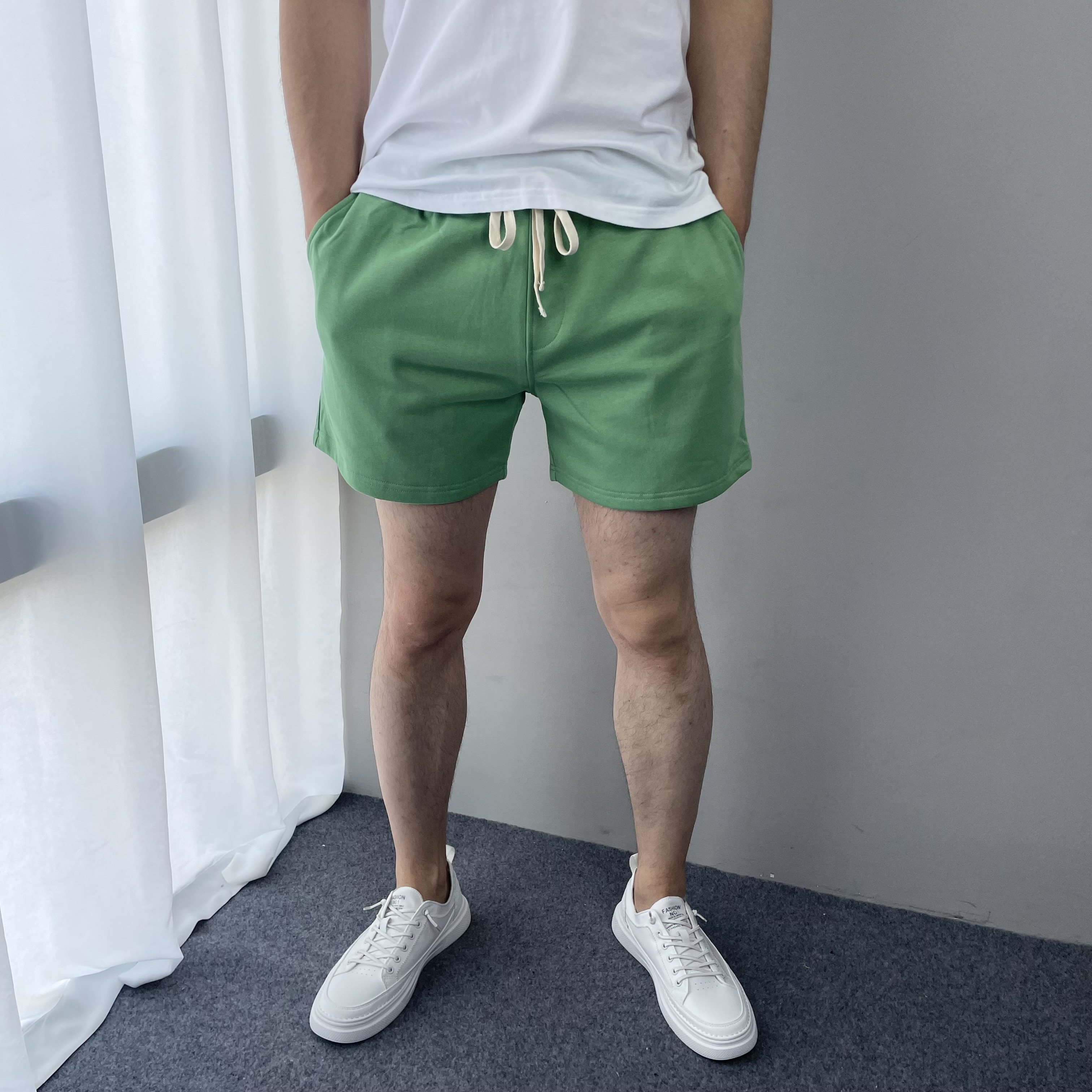 针织纯棉运动短裤男士三分裤 跑步健身3分裤青年男夏季超短裤训练