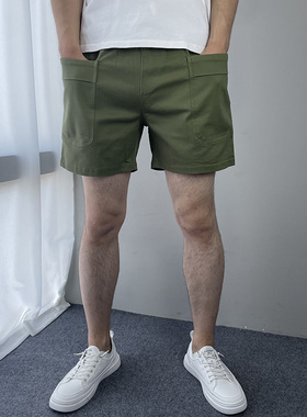 不过膝三分裤男潮 大口袋工装3分裤青年纯棉宽松运动短裤休闲中裤