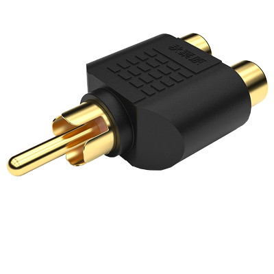 莲花公分两母RCA一分二转接头