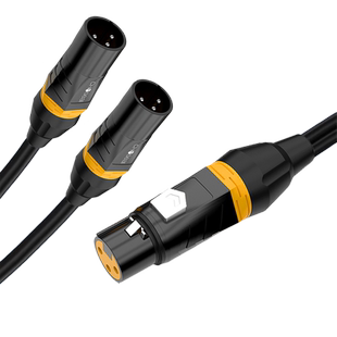 秋叶原卡侬线一分二卡农一母转二公单转双话筒麦克风平衡线卡龙线