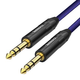 秋叶原6.5mm大三芯音频线公对公电钢琴6.35双声道TRS立体声平衡线