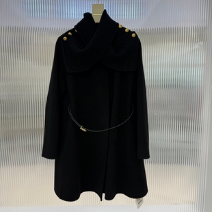 HAND 围巾配皮带山羊绒羊毛外套 MADE双面羊绒大衣2025年秋冬新款