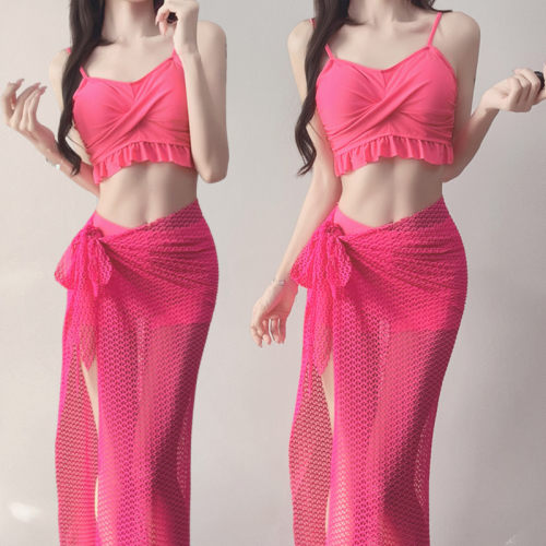 【泰式辣妹】bikini比基尼分体三件套游泳衣女性性感温泉度假泳装