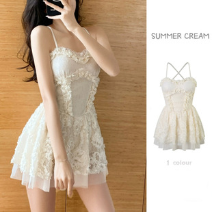 游泳装 减龄显瘦遮肚保守裙式 女夏 爆款 仙女范连体泳衣女泡温泉新款