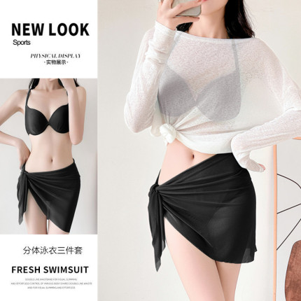 2026 New Style Split Small Bust Push-Up Sexy Cover-Up Sun Protection Bikini Plus Size Slimming Pure Desire Swimwear for Women