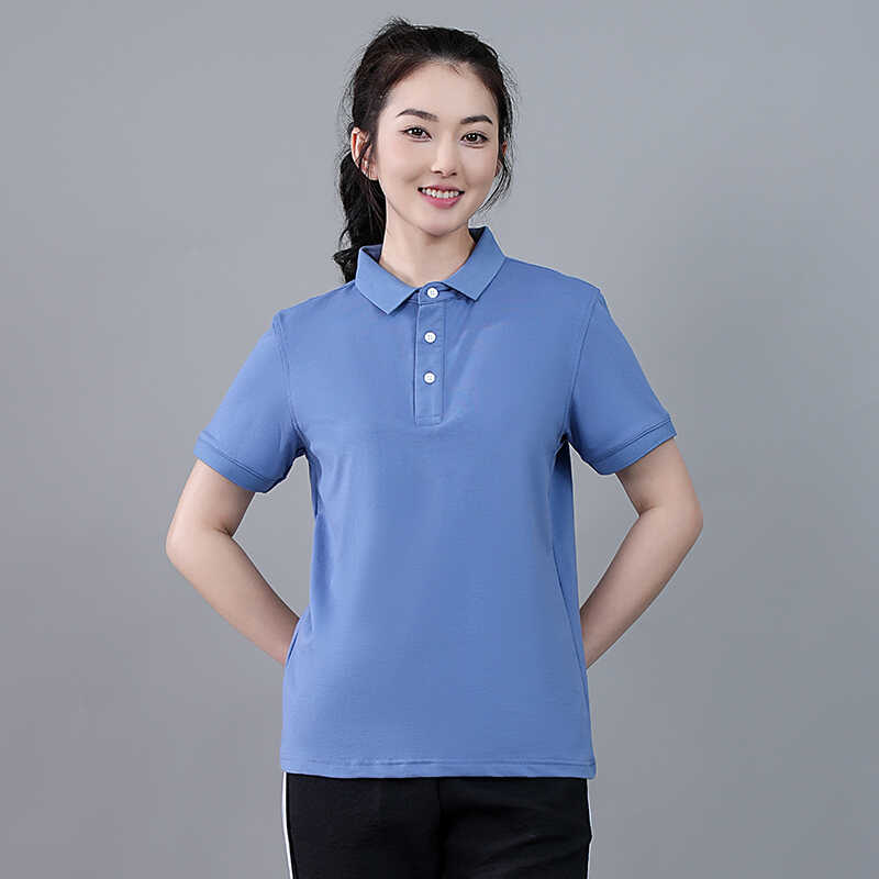 领创宝马4S店蓝色男女同款POLO衫