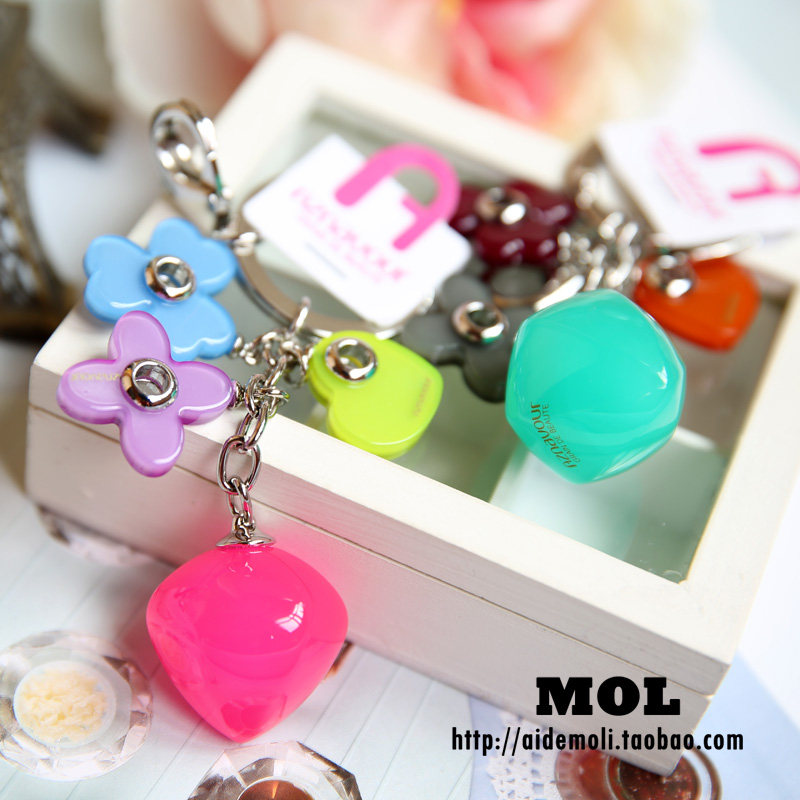韩国进口 AZNAVOUR AZ 果冻糖果钻石 爱心四叶草 包挂钥匙扣