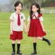 Красное 8803 Girls 'Платье [черные носки]