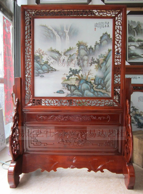名家手绘仿古中式风隔断瓷板画