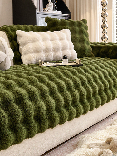 Sofa Pad Autumn/Winter Model Seat Cushion Winter Fixed Anti-Slip New Straight Layout Fur Cover Sofa Cover Throw Pillow Cover