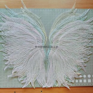 鱼丝线翅膀 天使之翼鱼丝线花贴 新娘婚纱礼服刺绣蕾丝花 DIY