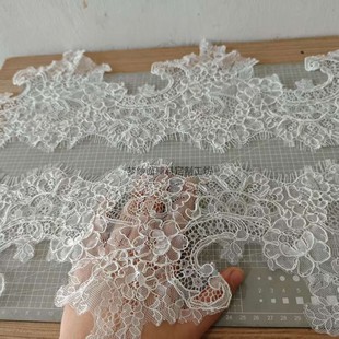 经典法国风长睫毛蕾丝边 高定婚纱头纱3米长手摇股线花边高20厘米