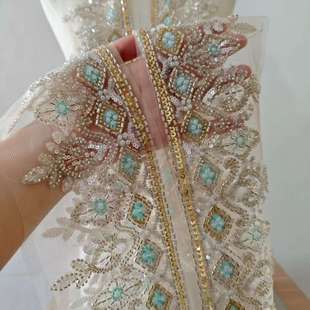 珠绣皇冠花边 米珠亮片珍珠辅料 新娘婚纱礼服秀禾 新品上市