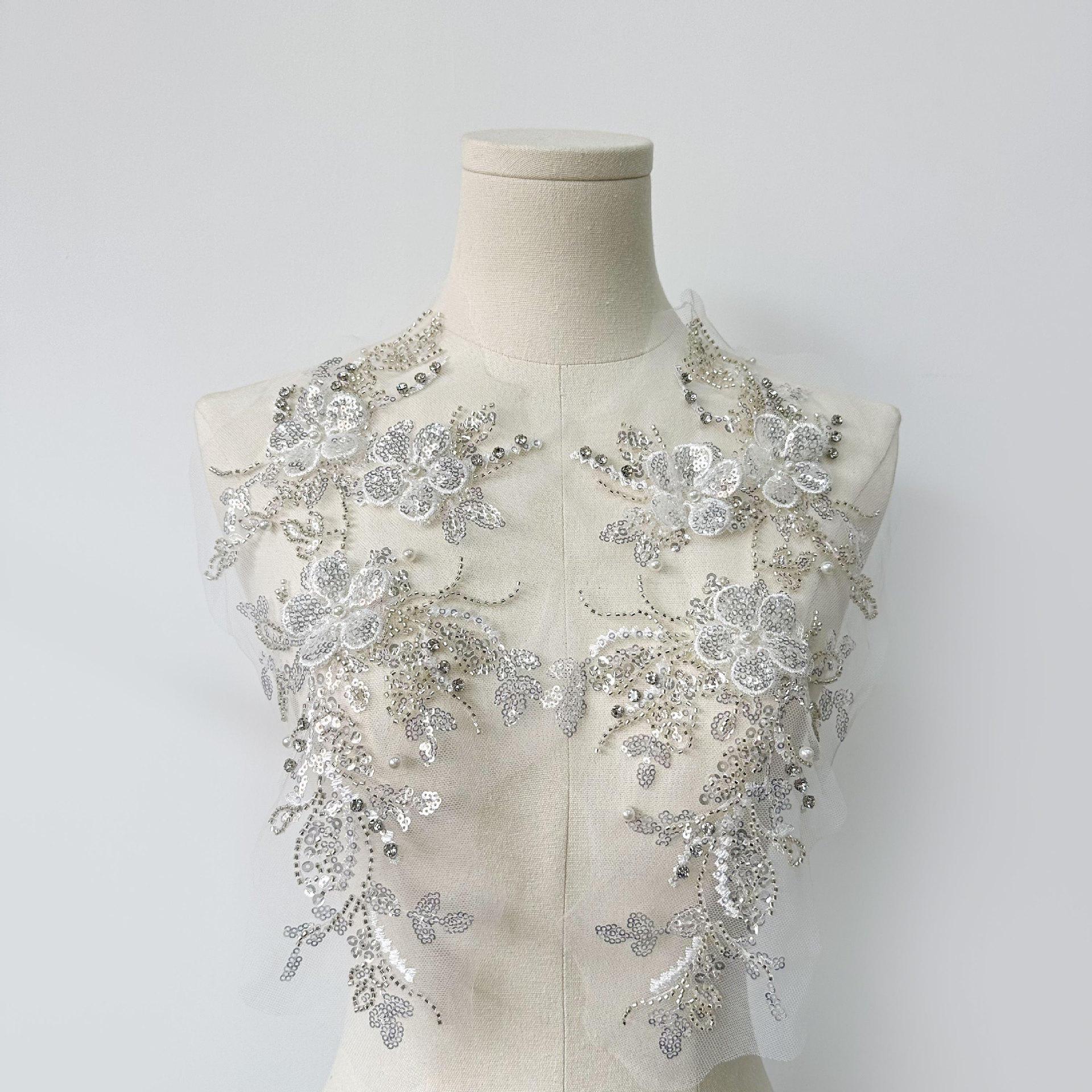 钉珠花片立体花亮钻花贴 新娘婚纱礼服装饰辅料DIY布贴 新品