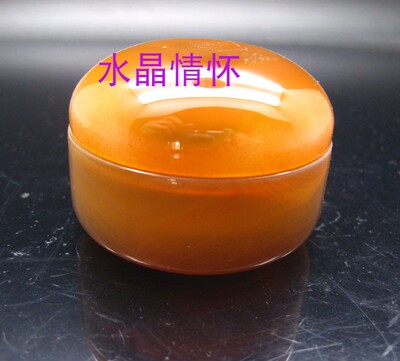 376茶叶罐茶杯天然玛瑙碗香料印泥盒摆件5.4厘米玉髓密封好胭脂盒
