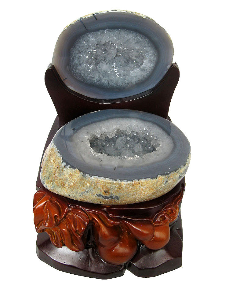 大颗粒天然玛瑙聚宝盆3.8公斤白水晶聚宝盆摆件原石玛瑙洞钱袋子