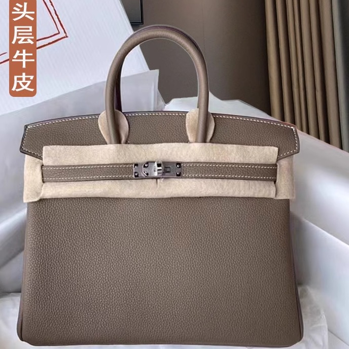 荔枝纹铂金包女牛皮大容量手提包