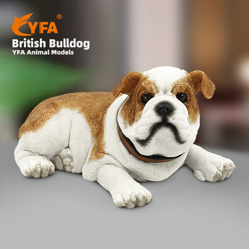吉佳美YFA英斗狗模型仿真英国斗牛犬手办车内摆件英牛老虎狗玩具