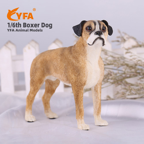YFA拳师犬1/6仿真狗模型车载摆件