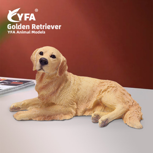 YFA金毛犬仿真狗模型车载摆件