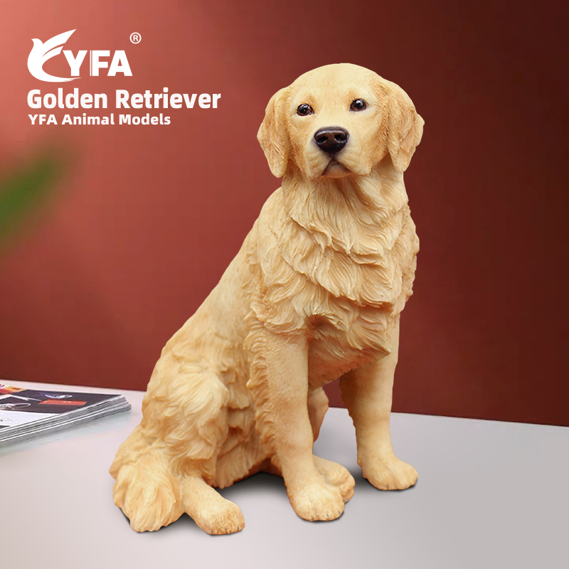 YFA金毛犬仿真狗模型车载摆件