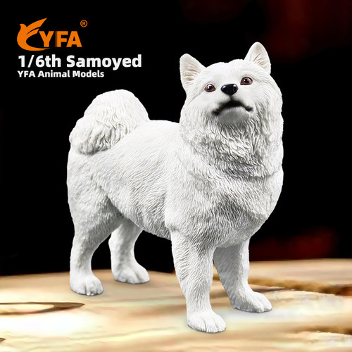 YFA萨摩耶仿真狗模型车载摆件