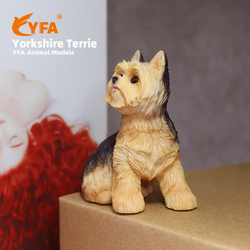 YFA车载摆件约克夏仿真小狗模型