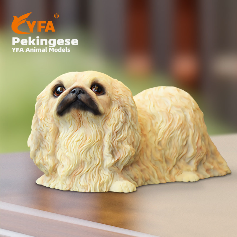 YFA模玩京巴犬仿真狗模型车摆件