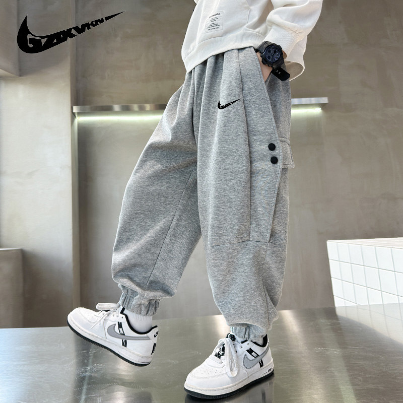 耐克顿男童运动裤春秋款儿童裤子韩版潮牌潮牌中大童男孩休闲卫裤