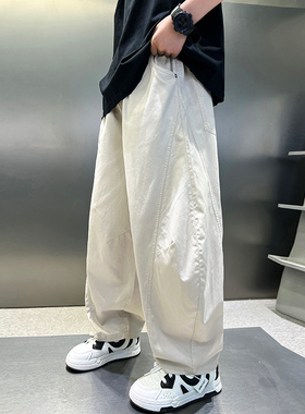 日系男童裤子防蚊裤夏季薄款2026新款中大儿童宽松休闲裤长裤潮牌