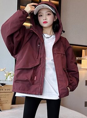 韩国潮女童冲锋衣外套春秋款