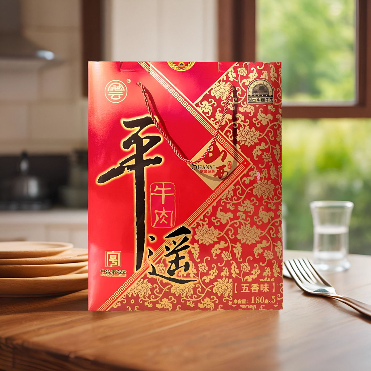 山西特产冠云平遥牛肉180克*5袋五香牛肉礼盒大块酱卤真空熟食