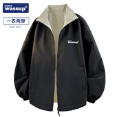 DORA WASSUP双面穿夹克男女学生运动宽松外套春季 休闲冲锋防风衣
