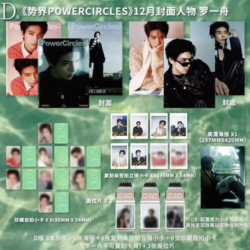 势界 十二月  罗一舟官方D版套装：A+B+C封面+拍立得+小卡（含不同手写卡背）+撕拉片+海报 势界POWERCIRCLES杂志2025年12月闭年刊