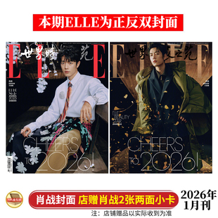之苑杂志2026年一月刊 ELLE 店赠双面小卡 计入销量 费加罗 新视线F 开年刊 王琳凯 1月 风尚志 肖战封面 8月 世界时装