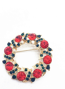 M品牌打标满钻多彩花环胸针