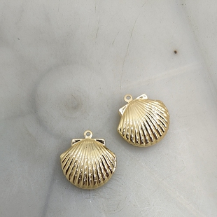 50满29元 铜贝壳吊坠2个 包邮