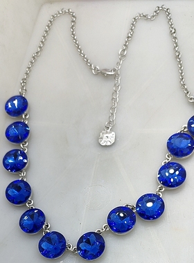 41满29元包邮  M打标蓝色玻璃项链