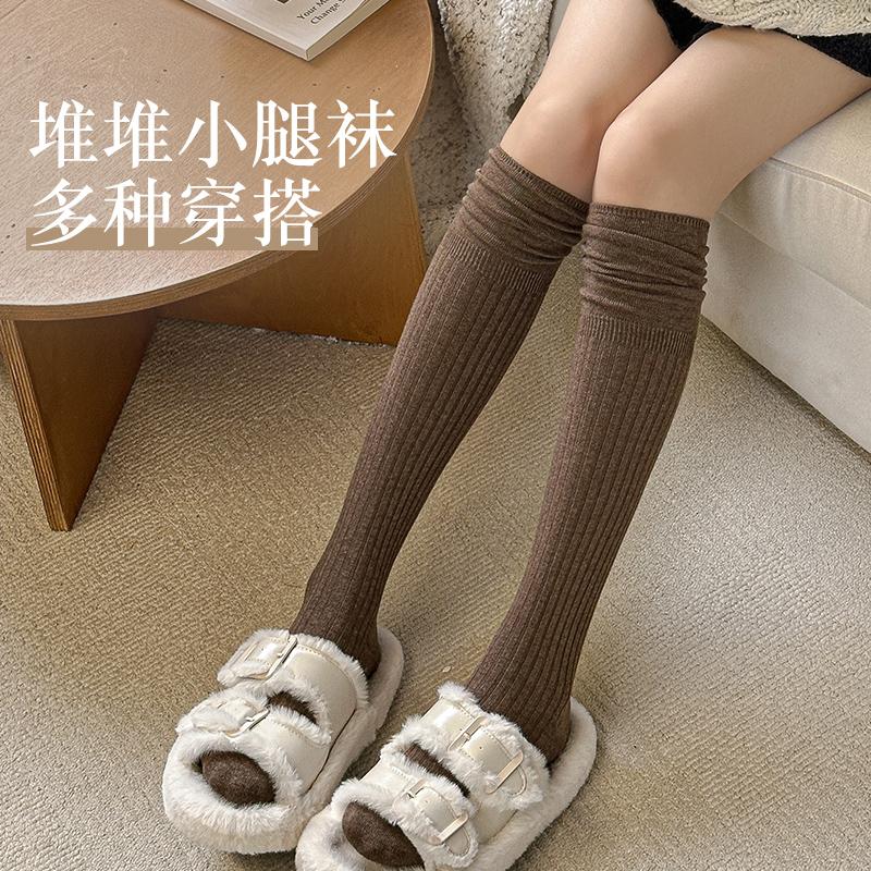 堆堆小腿袜长筒袜防下滑靴袜子春夏美拉德系纯棉春秋显瘦过膝袜女