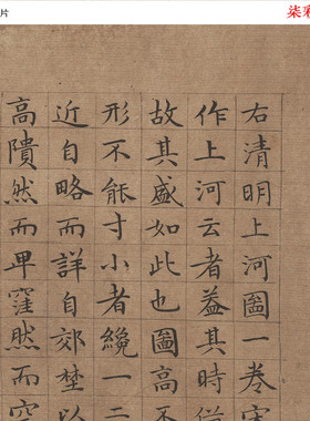 明代书法名家李东阳小楷书法清明上河图卷题跋微喷复制临摹字帖