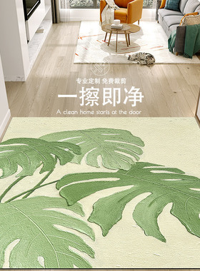 皮革入户门地垫可裁剪高级感进门口玄关门垫防滑脚垫厨房卧室地毯