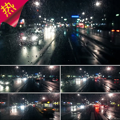 行驶在雨中都市 实拍汽车行驶雨中 夜晚雨中灯光闪烁朦胧视频素材