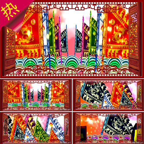 旗开得胜 花木兰 穆桂英 精忠报国 京剧戏曲 战旗出征 视频素材